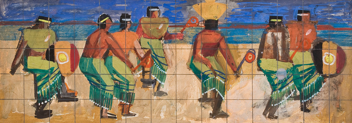Mural study of an Apache dance