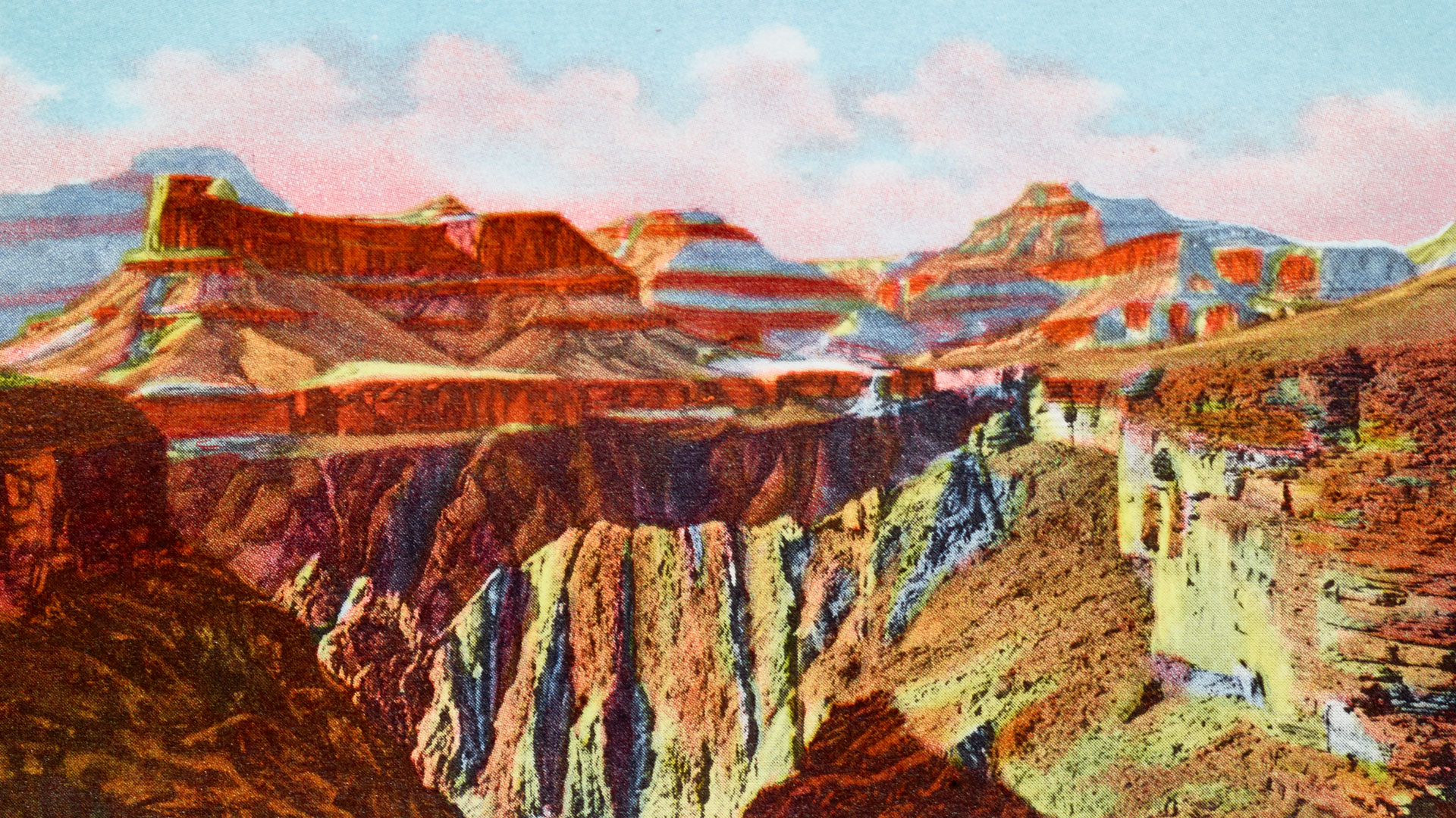 Postcard illustration of the Grand Canyon